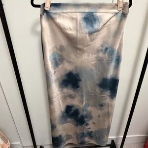Stylish Blue Tie-Dye Maternity Skirt